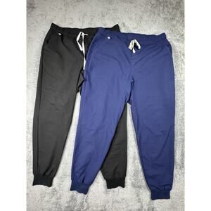 Figs Pants Pair Of 2 Mens XL Tansen Jogger Scrub Black & Blue Bottoms